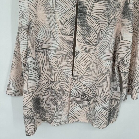 Chico's 2 Easywear womens knit Cardigan Jacket pink gray Crinkle size large - Picture 5 of 11